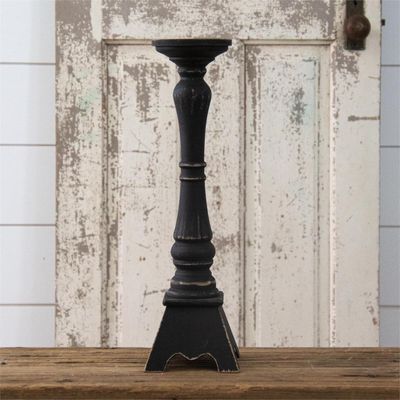 17" Classic Black Candle Holder