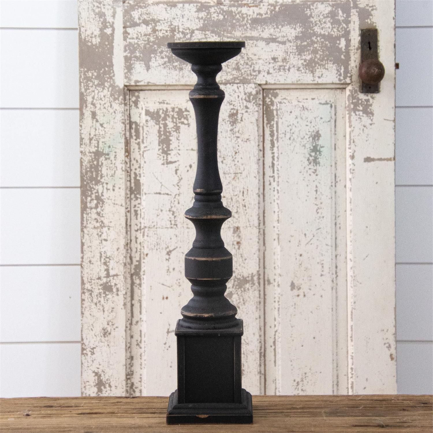 21" Classic Black Candle Holder