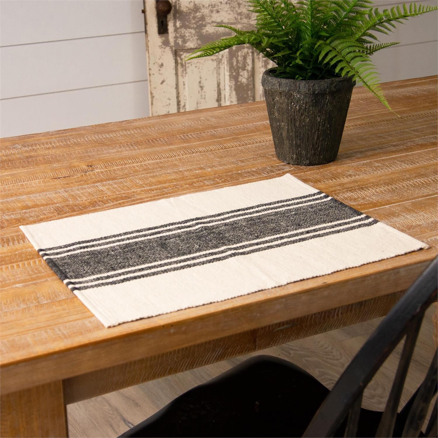 Black Grain Sack Placemat