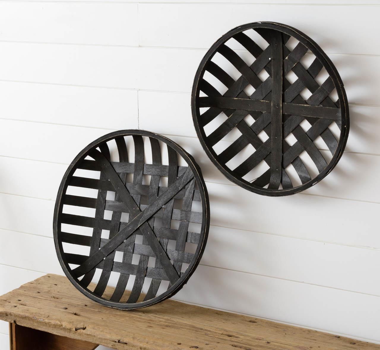 Black Round Tobacco Baskets