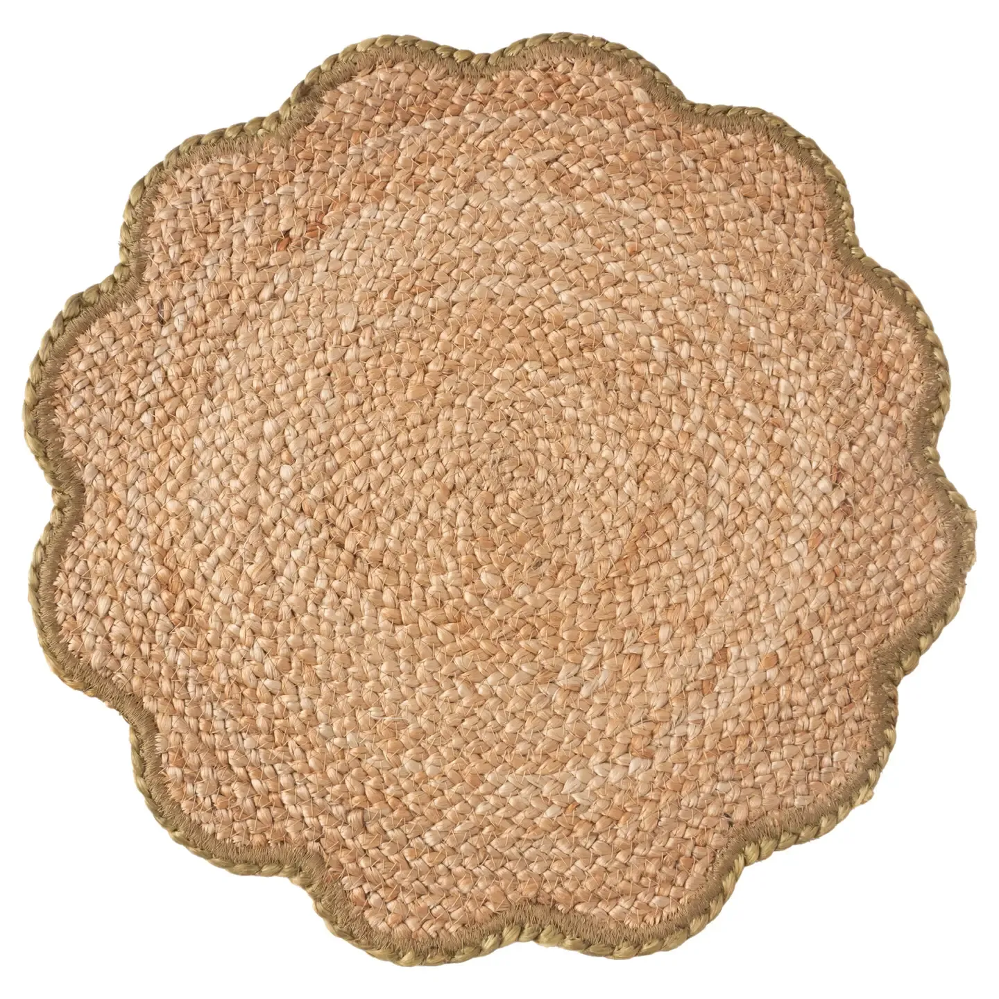Natural and Sage Scalloped Mat