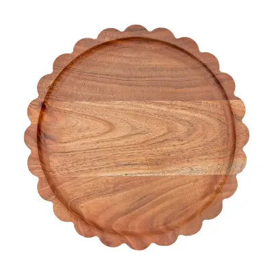 Scalloped Acadia Wood Tray