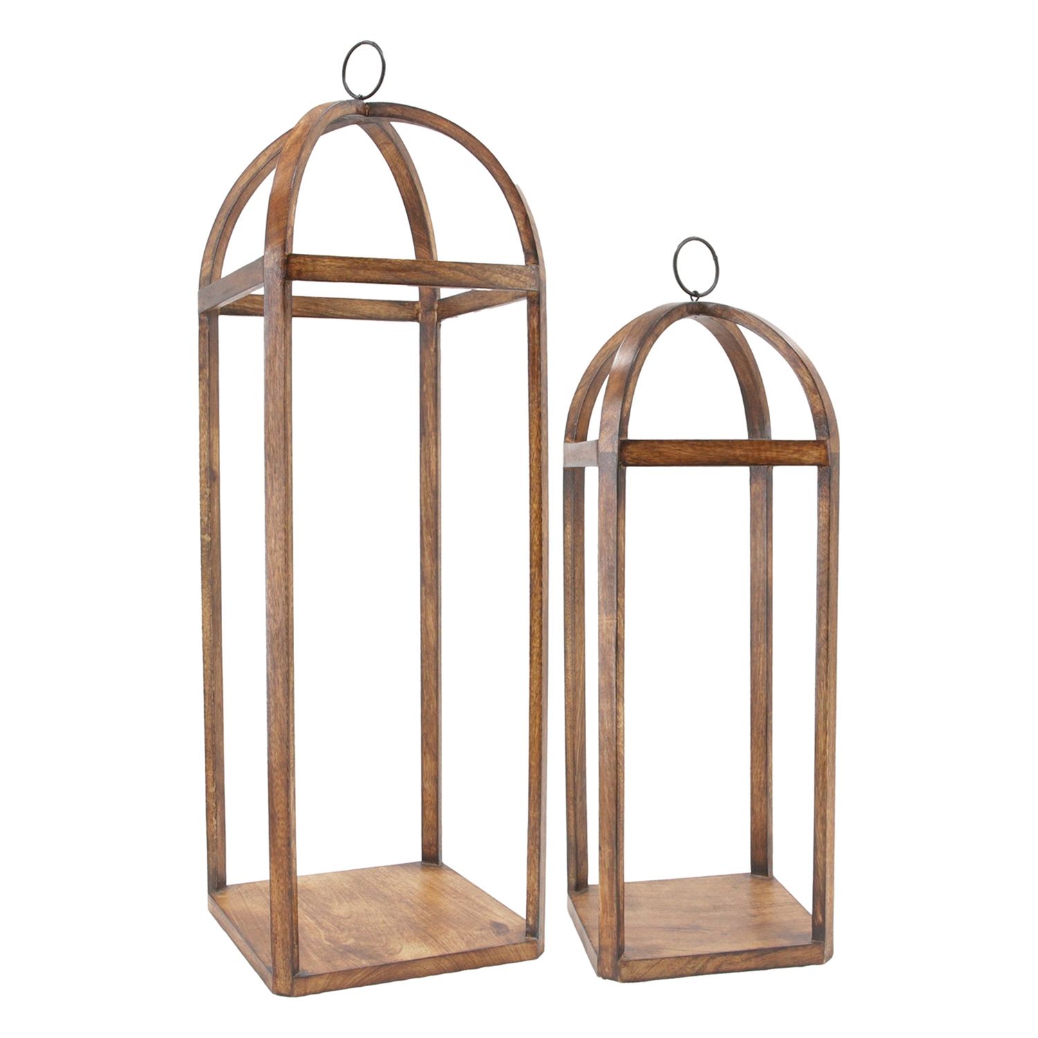 Dark Wood Tall Lanterns
