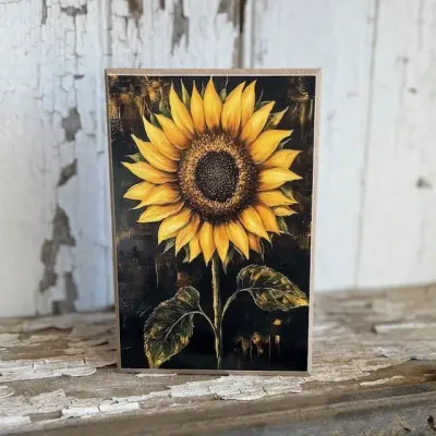 Vintage Sunflower Painting Block
