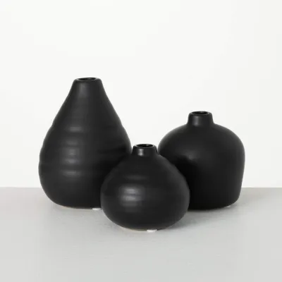 Matte Black Bud Vases