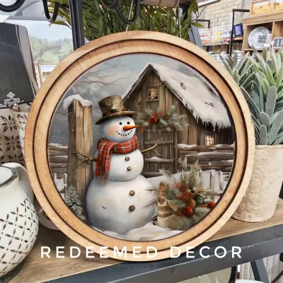 Rustic Snowman Round