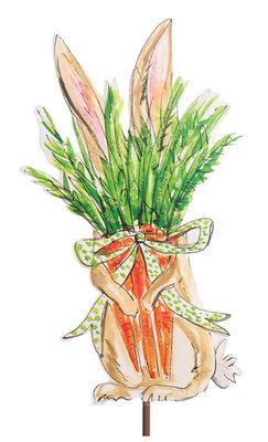 Shy Bunny With Carrots