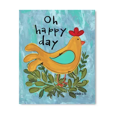 O Happy Day Chicken Wrapped Canvas