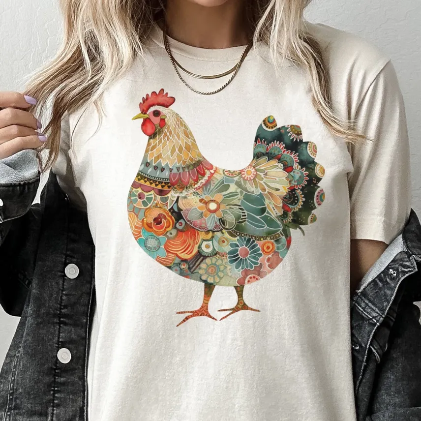 Colorful Chicken Tee