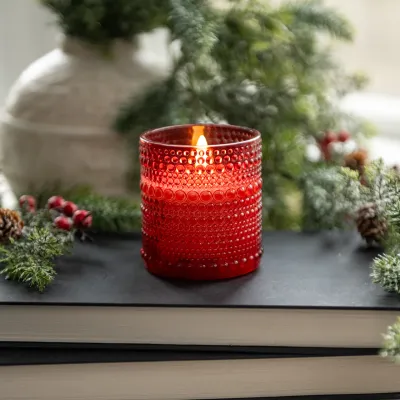 Red Dotted Glass Candles