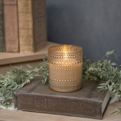 Champagne Dotted Glass Candles