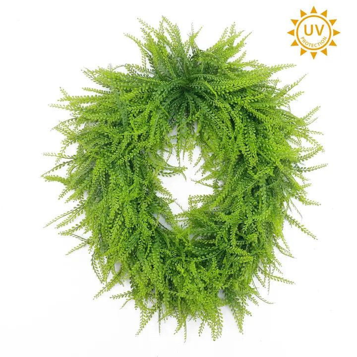 32" Oval Two-Tone Bead Grass Wreath