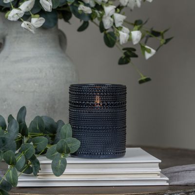 Navy Dotted Glass Candles