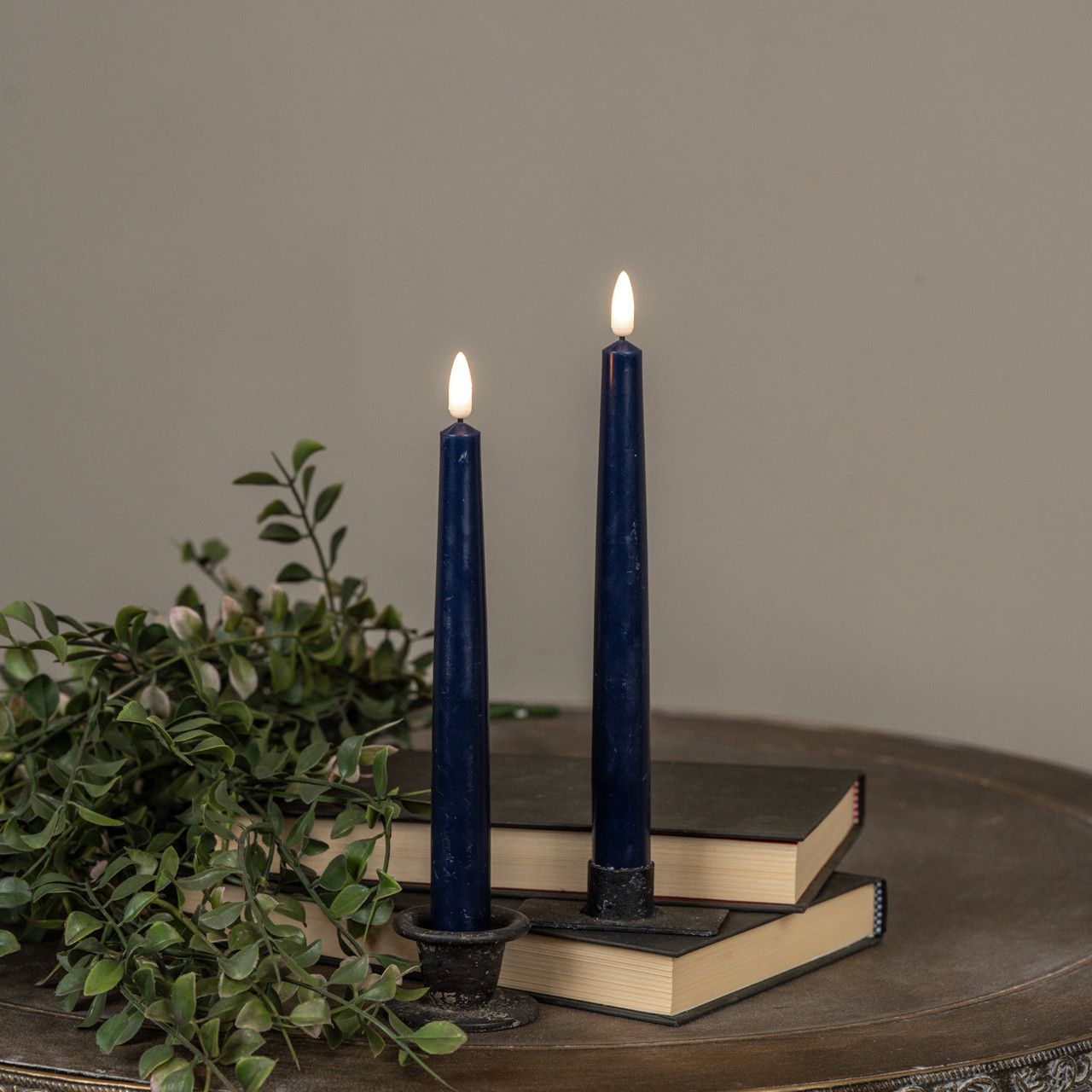 9.5" Navy Taper Candles-2PK