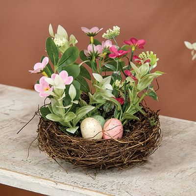 6" Blooms and Eggs Nest