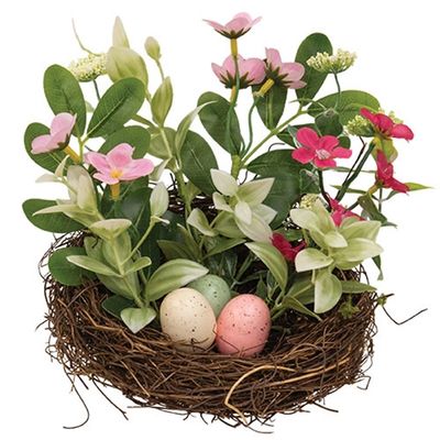 6" Blooms and Eggs Nest