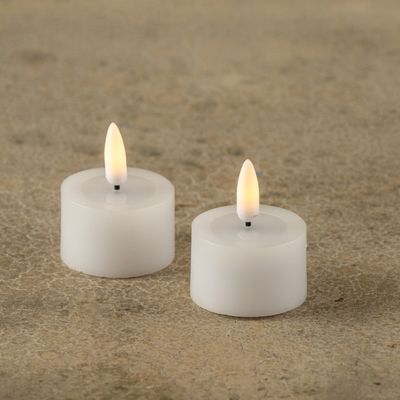 White Realistic Flame Tealight-2PK
