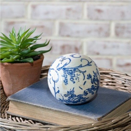 4.5" Blue Heirloom Decorative Ball