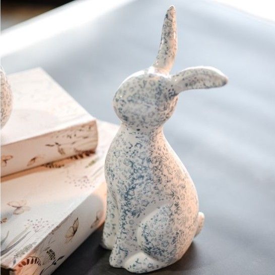Blue Floral Rabbit