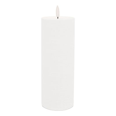 8" White FIA Wick Pillar Candle