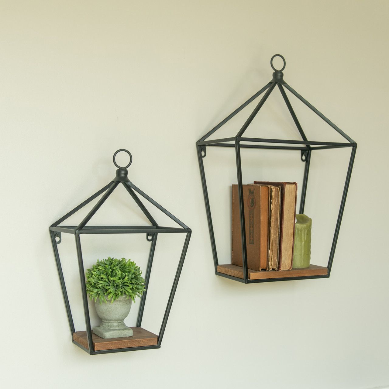 Hanging Lanterns with Wood Base