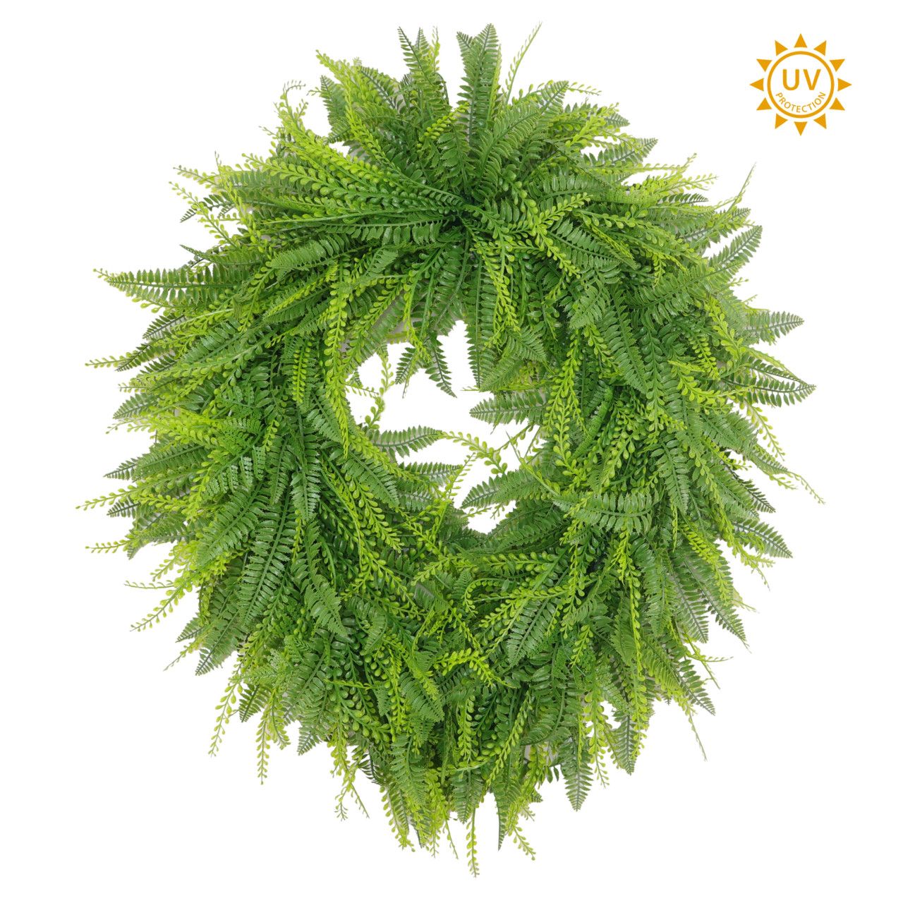 32" Oval Bead Grass/Fern Mixed Wreath