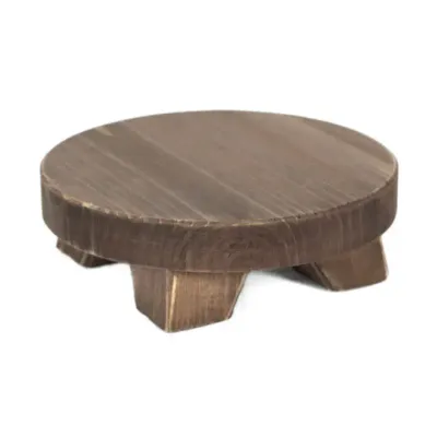 Walnut Stain Small Round Riser