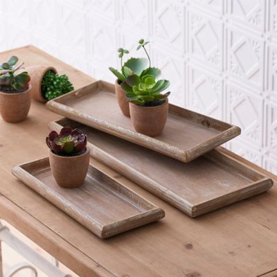Whitewashed Narrow Trays