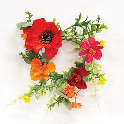 3.5" Sunset Poppy Blooms Candle Ring