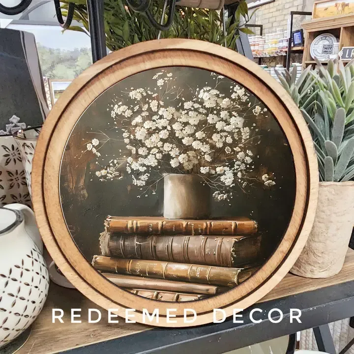 Books with Flowers Round