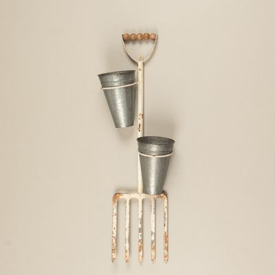 Aged Rake Wall Planter