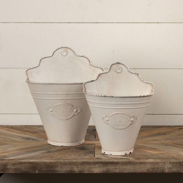 Aged Metal Wall Buckets