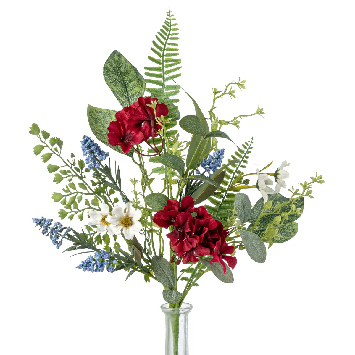 18" Mixed Geraniums &amp; Leaves Bush