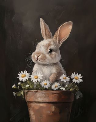 Bunny in Daisy Pot