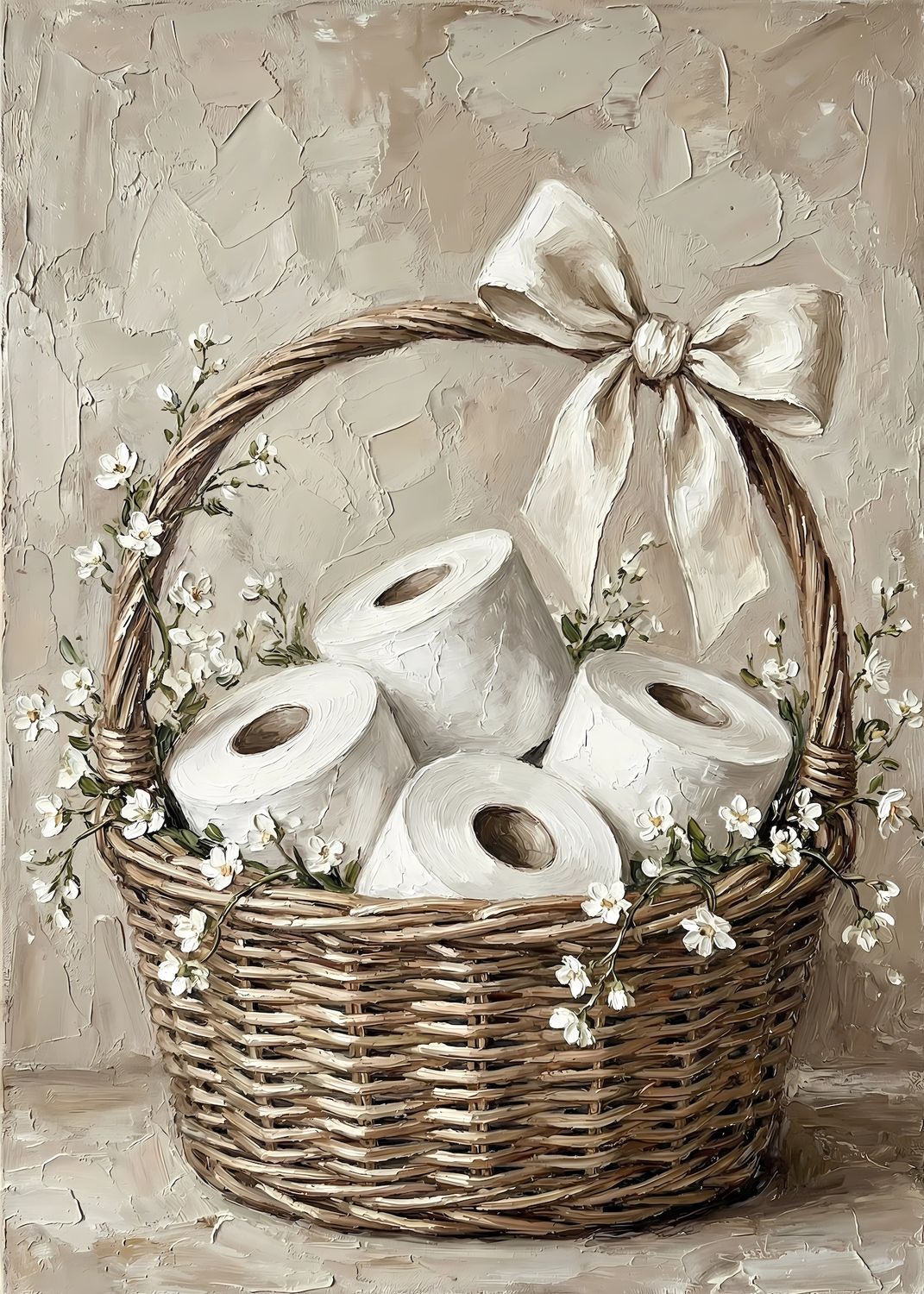 Farmhouse Bathroom TP in Basket