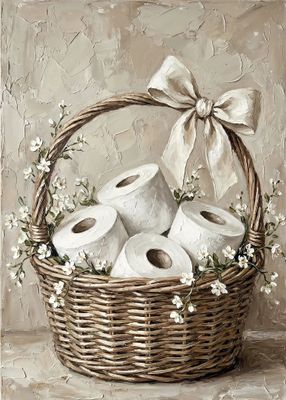 Farmhouse Bathroom TP in Basket