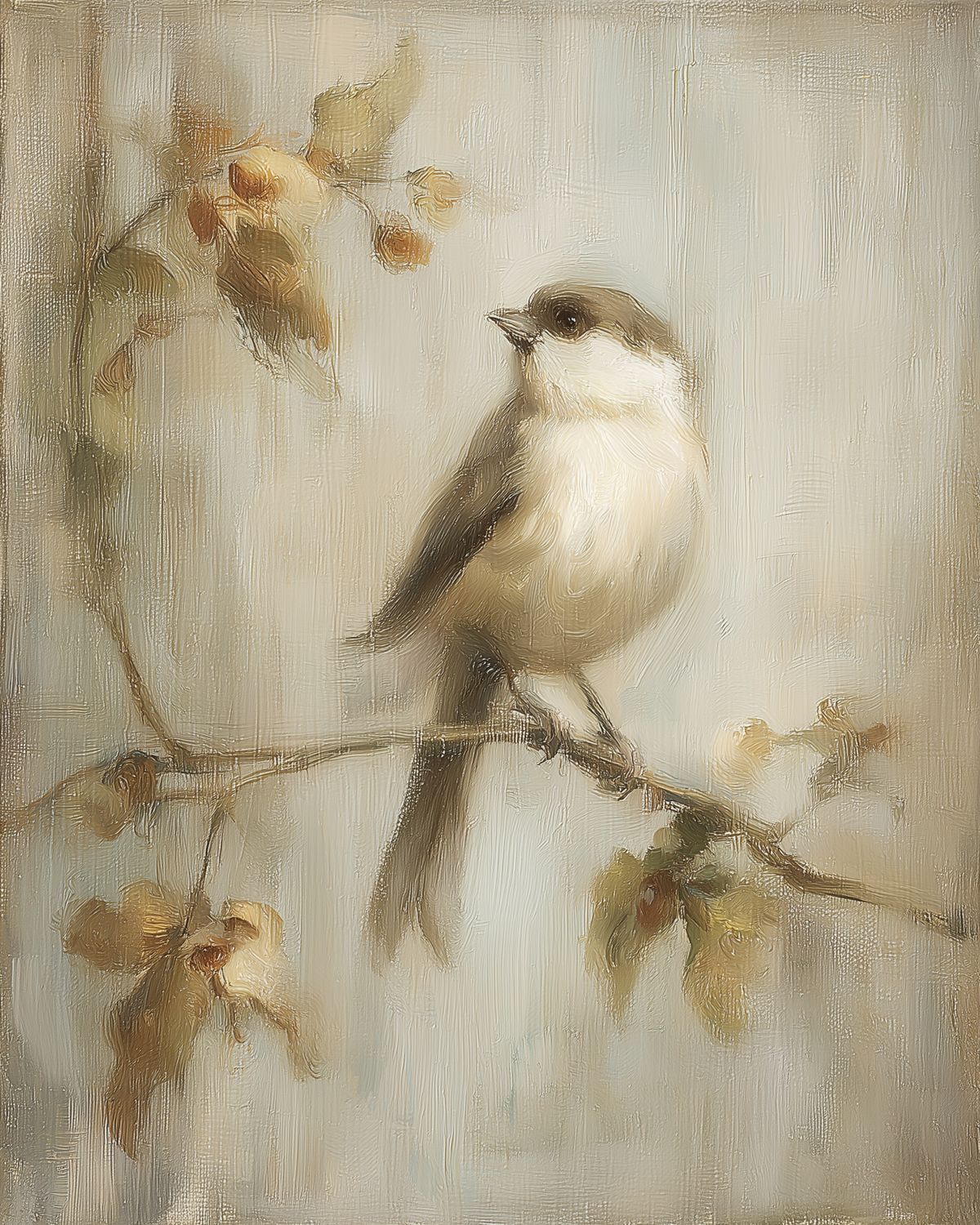 Vintage Songbird on Branch