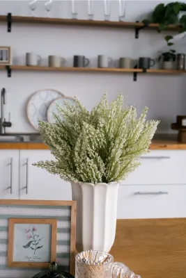 Cottage Bloom White Scalloped Vase