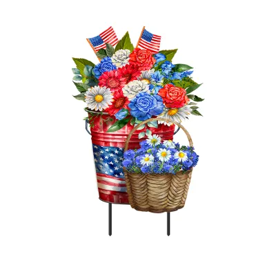 Red White and Beautiful Yard Stake