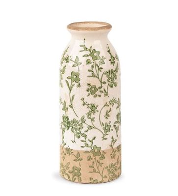 Cottage Bloom Green Floral Bud Vases