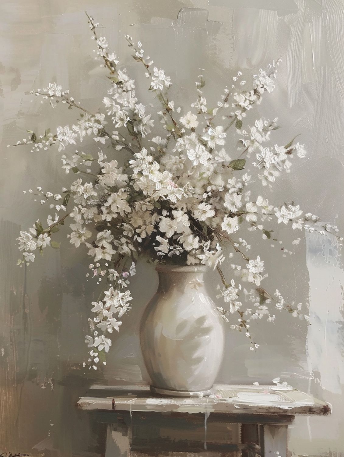 White Flowers in Vase