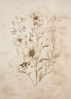 Antique Floral Sketch