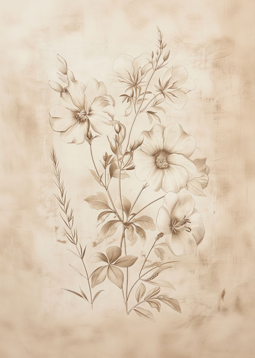 Delicate Floral Sketch