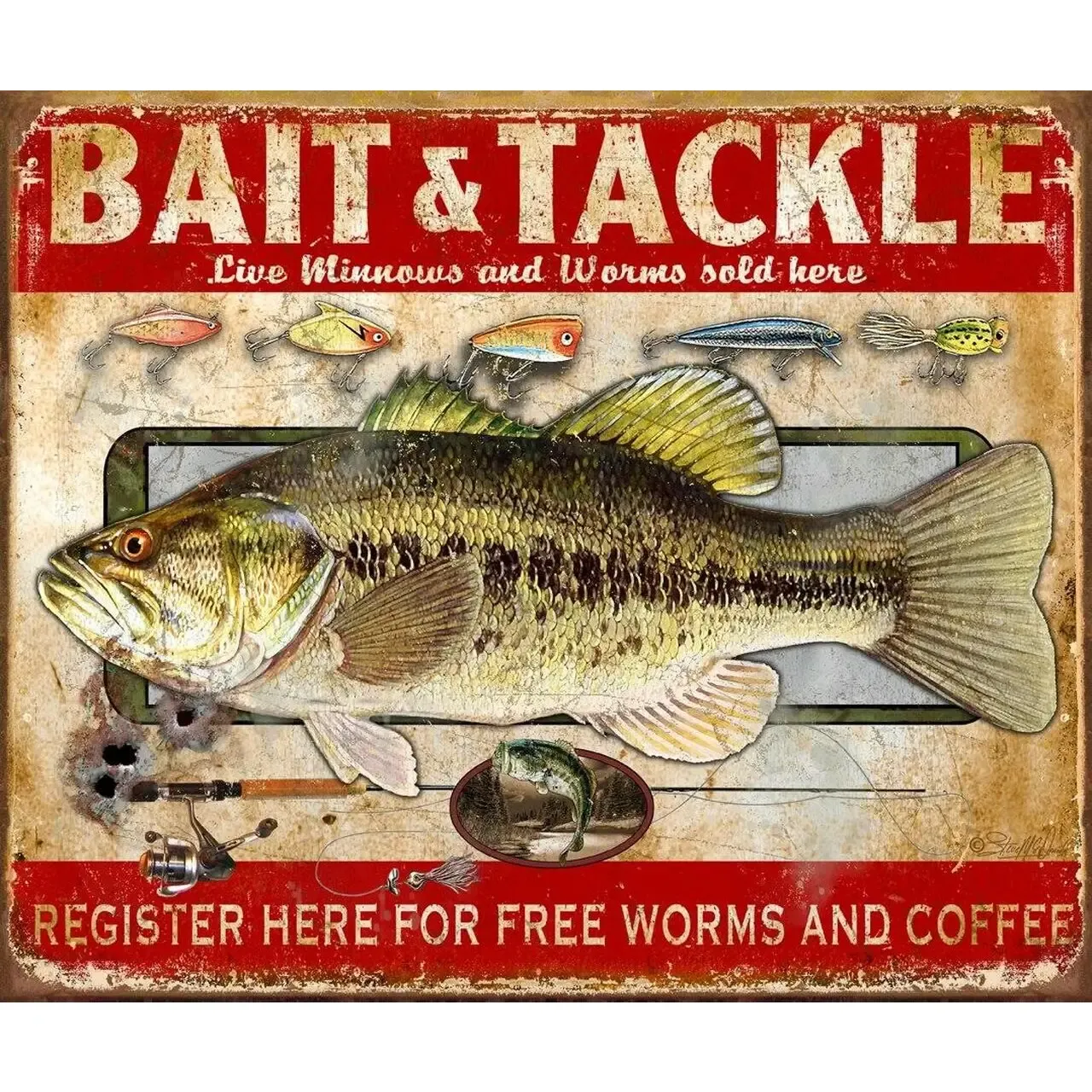 Bait &amp; Tackle Tin Sign