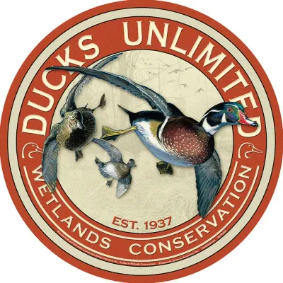 Ducks Unlimited Round Tin Sign