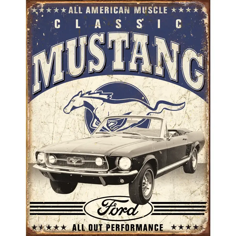 Classic Mustang Tin Sign
