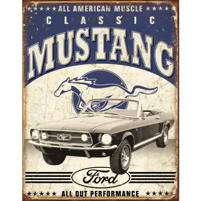 Classic Mustang Tin Sign