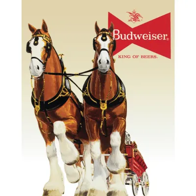 Bud Clydesdale Team Tin Sign