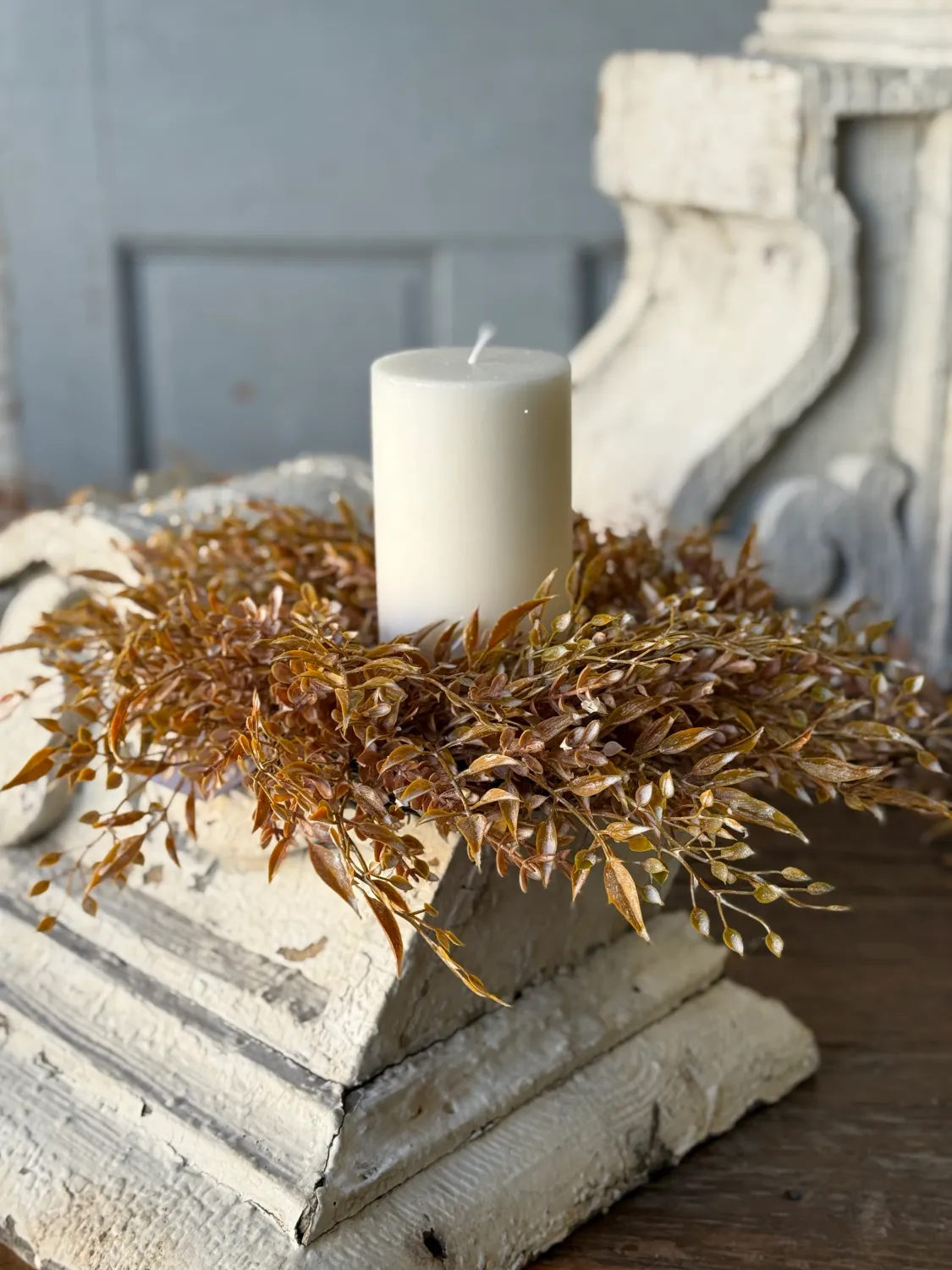 4.5" Ambermist Sage Candle Ring