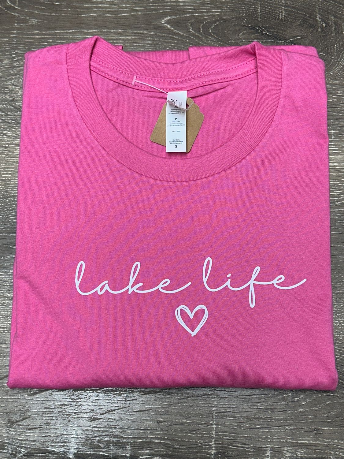 Lake Life Tee-Charity Pink